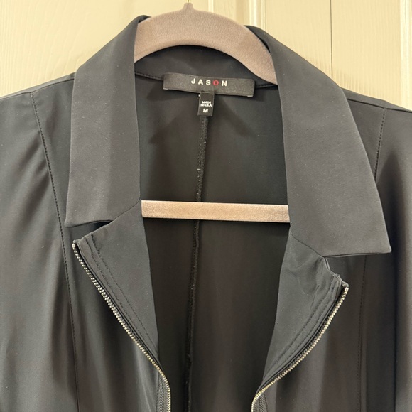 Jason by Comfy USA Black Zip Front Lagenlook Dress Jacket J309 Medium Made USA - Picture 10 of 12